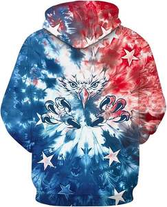 Alta calidad al por mayor deporte 100% personalizado creativo manga completa sudaderas con capucha águila sudadera Tie Dye gráfico sudaderas con capucha pulóver - Product Image 6