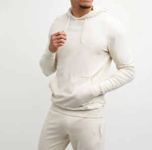 Conjuntos de Jogger con logotipo bordado personalizado para hombre, ropa de entrenamiento de tela de algodón suave transpirable, chándal de lana ecológico para el verano - Product Image 2