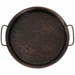 Bandeja Redonda Clásica de Hierro Galvanizado para Servir Alimentos, Acabado Negro Antiguo, para Uso en el Hogar y Hoteles, Bandejas para Servir Alimentos y Bebidas - Product Image 3