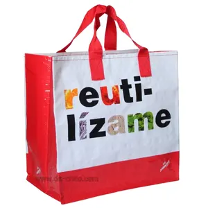 Eco Friendly Reusable Laminated PP woven Shopping Bag cheap price and logo customized from Viet Nam Supplier