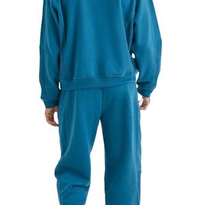 Survêtements pour hommes, ensembles de sweats à capuche respirants, pull-over uni surdimensionné, polaire vierge, logo personnalisé, poids lourd, sans cordon - Product Image 4