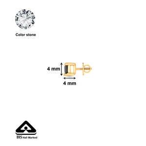 Mini Black Zircon Princess Cut Stud <b>Earrings</b> for <b>Men</b> - Product Image 5