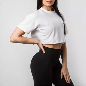 Camisetas Personalizadas Elásticas de Cuello Redondo Estilo Y2K para Mujer, Tendencia de Moda 2026, Camiseta Corta de Algodón y Elastano para Mujer - Product Image 4