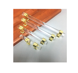 Nouvelle conception en acier inoxydable et acrylique poignée de porte armoires de cuisine poignée de meubles tirer garde-robe acrylique clair - Product Image 3