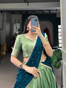 Mode Harbour's Bollywood Style Kanchipuram Zari Work Lehenga Choli Vente en gros de vêtements ethniques indiens pour les fêtes d'été et d'hiver - Product Image 6