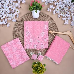 Traditional Pink Salwar Kameez Unstitched Suit Cotton Dupatta Pakistani Screen Print Cotton Reyon Indian Dresses (SHKS1091) - Product Image 1