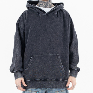 Sweat à capuche surdimensionné à épaules tombantes pour hommes Nouveau dernier design Acid Wash sweats à capuche pour hommes - Product Image 4