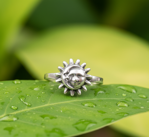 Anillo Clásico de Plata de Ley 925 con Diseño de Sol y Luna para Mujer, Joyería para Fiestas, Sin Níquel ni Plomo - Product Image 4