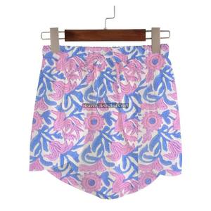 Shorts de Yoga de Algodón Fino con Estampado a Mano para Mujer, Shorts Envolventes Hechos a Mano Personalizados, Pantalones Cortos con Cordón de Algodón, Todas las Tallas - Product Image 1