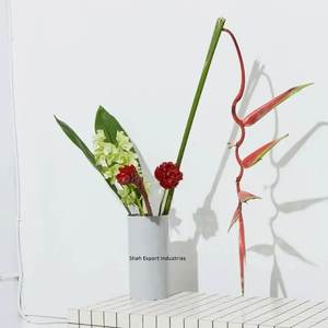 Florero cilíndrico de Metal de calidad estándar, acabado azul para el hogar, sala de estar, escritorio y decoración de suelo, maceta - Product Image 4