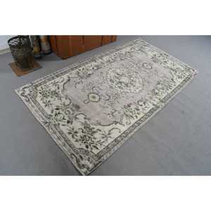 Tapis vintage 3,7 x 6,9 pieds, tapis turc gris du sud-ouest en laine - Product Image 4