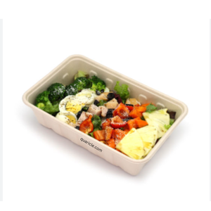 Bol à salade ovale personnalisé de 500 ml, écologique, biodégradable, avec couvercle, en fibre de bagasse de canne à sucre, vaisselle pour la maison, les hôtels, les restaurants - Product Image 4