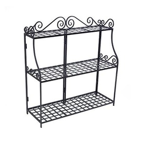 Support de jardinière en métal surélevé pour petits espaces support de jardinière en métal fini à base de poudre noire de fer à un prix abordable - Product Image 4