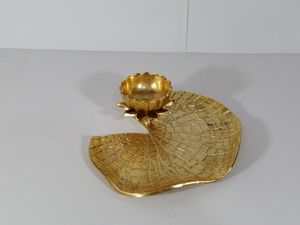 Plato decorativo de fundición de textura en relieve de aluminio con cuenco Estilo moderno Fancy Chip & Dip Platter Bowl Condiment Server Bowl - Product Image 2