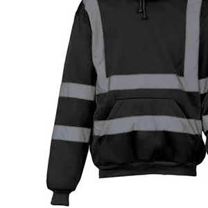 Hi Vis Construction Safety Pullover Hoodie Poliéster de alta calidad con mangas largas reflectantes para seguridad en el trabajo - Product Image 4
