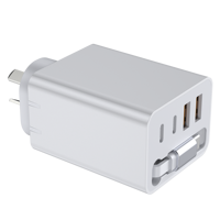 Chargeur mural rapide 50W 4 ports (2 USB-C, 2 USB-A) avec câble USB-C rétractable pour iPhone, Samsung, tablette - Compact - Vente en gros