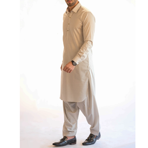 Hecho en fábrica Mangas completas Hombres Shalwar Kameez Producto de alta demanda Hombres teñidos lisos Shalwar Kameez a la venta - Product Image 6