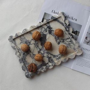 ถาดหินอ่อนดีไซน์สวย ทนทาน ปรับแต่งได้ตามต้องการ สำหรับร้านอาหาร ใช้เสิร์ฟของหวาน อาหารเรียกน้ำย่อย หรูหรา ระดับมืออาชีพ - Product Image 5