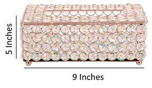 Porte-papier de soie en métal cristal rectangulaire pour la décoration de table de maison et de mariage Boîtes à mouchoirs finies or - Product Image 6