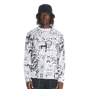 Camisa blanca de boceto gráfico completo Teddy Fresh-Camisa con estampado artístico única y de moda para la moda de estilo callejero - Product Image 6