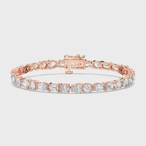 Lab Grown <b>Diamond</b> Tennis Bracelet Round, Oval & Emerald Cut 14K Solid Gold Luxury Fine <b>Jewelry</b> - Product Image 1