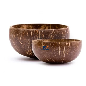 Bols de noix de coco MOP personnalisés en gros du Vietnam bols de noix de coco naturels jetables en rotin - Product Image 1