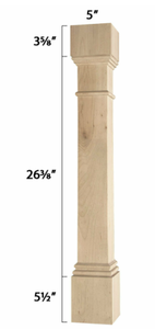 Gabinete de cocina de madera maciza Columna de poste de isla Soporte de patas decorativas para mesas Gabinetes de islas Poste decorativo de forma personalizada - Product Image 2