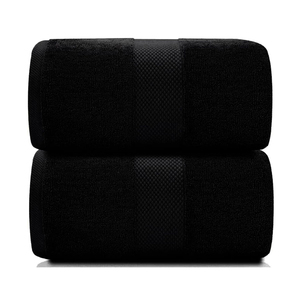 OEM Design 100% Dyed Terry Customized 500GSM <b>Black</b> Bath <b>Sheet</b> Cotton Durable Bath Towels for Home Hotel Use - Product Image 5