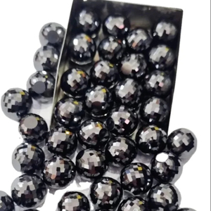 Cuentas de moissanita negra de 12mm, corte AAA, piedra redonda facetada, joyería de HIP Hop personalizada, Diamantes Sueltos para la fabricación de joyas, tamaño de 8mm - Product Image 1