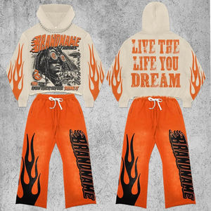 Wholesale Embroidery logo Hoodies Men Streetwear Custom Heavyweight DTG Print Hoodies Men Tracksuit Fully Customized - Product Image 2