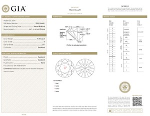 Bijoux B2B D'Vins pour diamant blanc certifié 1.03 CT Loose Natural Round K Color FL FLOW Purity EX Brilliant Cut Polished - Product Image 2