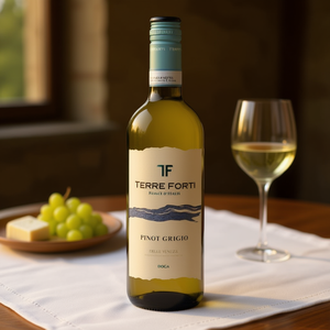 TERRE FORTI Pinot Grigio Delle Venezie DOC 750ml Crisp Elegant Italian White <b>Wine</b> 6 Bottles Per Box Made in Italy - Product Image 3
