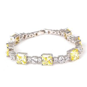 Bracelet à breloques en argent sterling 925 avec pierre de citrine, plaqué rhodium, or 18 carats et or rose, idéal pour un cadeau - Product Image 3