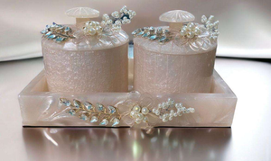 100%premium quality set of two <b>jar</b> and decorative resin tray - Product Image 5