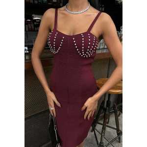 Vestido Mini Belina con Cintura Natural 2804 Adornado con Pedrería - Product Image 4