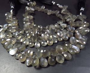 Lote al por mayor de gemas de piedra lunar gris natural de 8 pulgadas, forma de pera, 11-13 mm, facetadas, sueltas, de primera calidad, Valley Gemstones - Product Image 4