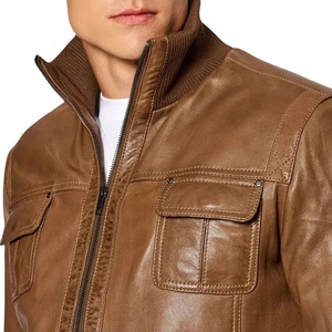 Chaqueta de Cuero de Alta Calidad para Hombre, Estilo Moderno, Color Sólido, para Primavera, Suave y Ligera para Invierno - Product Image 6