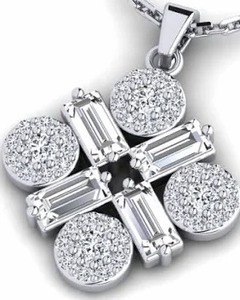 จี้เพชรโมอิส925สเตอริ่งสีเงินแบบบาแกตต์โมอิสซาไนท์จี้ฮิปฮอป - Product Image 3