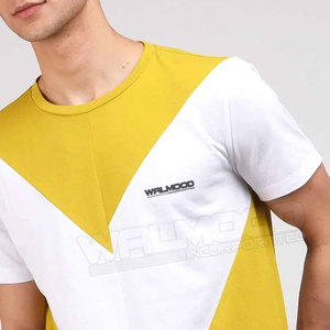 T-shirt moulant en coton et Polyester pour homme, vêtement de sport, décontracté, uni, teint, à vendre - Product Image 6