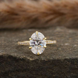 Anillo de compromiso de diamante de corte ovalado cultivado en laboratorio 1,50, anillo de Halo oculto de regalo de lujo de moda de oro sólido de 18 quilates para mujer, certificado IGI - Product Image 2