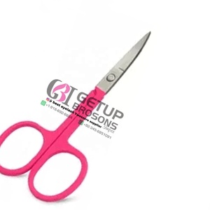 Tijeras de seguridad para bebés de color rosa, tijeras de acero inoxidable con punta redondeada para cortar el cabello y las uñas de bebés, herramientas de aseo para recién nacidos, instrumentos de belleza - Product Image 2