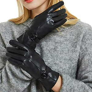 OEM Nouvelle Arrivée Rouge Noir Pur Cuir Mode Conduite Habillage Gants Peau de Mouton Cuir Habillage Gants - Product Image 4