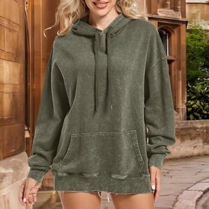 Sweat à capuche oversize pour homme en coton/fibre de bambou/polaire, coupe-vent, écologique, blanc délavé, avec logo personnalisé, poche hiver - Product Image 2