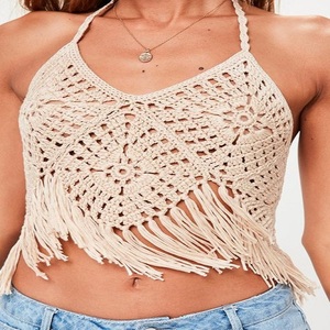 Bikini en maille crocheté pour femmes Beach See Through Cover Up Manches longues crochet tricot Elégant crochet vêtement Hollow Out crochet clo - Product Image 1