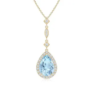 Collier pendentif en forme de poire cultivée en laboratoire, en argent sterling 925 plaqué rhodium, avec chaîne satellite, bijoux fins pour femmes, vente en gros OEM ODM - Product Image 4