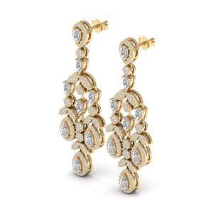 Pendientes Largos de Oro Sólido de 14K con Moissanita Certificada GRA de REYES, para Mujer, Regalo de Boda de Lujo, Joyería Nupcial - Product Image 3