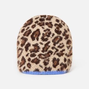 Gorro de Invierno de Punto Jacquard, Gorro de Lana para Exteriores, Gorro Cálido con Estampado de Leopardo - Product Image 1