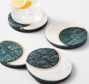 Sous-verre en marbre gravé sublimation forme hexagonale sous-verres personnalisés pour tasses à thé sous-verre blanc pour sublimation - Product Image 3