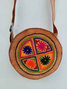 100% coton/Spandex perlé bandoulière fronde sac à bandoulière à la main indien broderie marron selle rabat filles accessoire de mode - Product Image 3