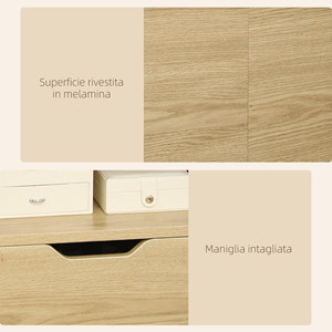 HOMCOM Mesita de noche con 2 estantes abiertos y cajón en aglomerado para dormitorio y sala de estar, 45x35x73 cm - Product Image 6